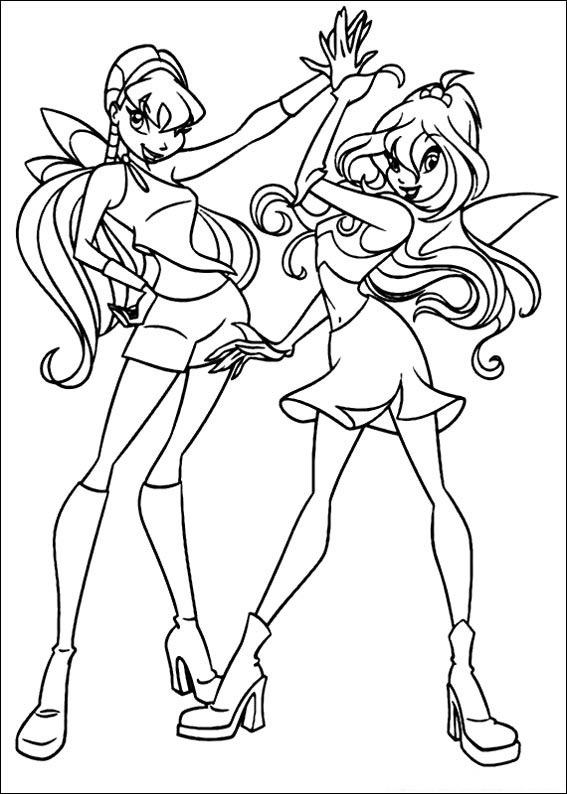 Free printable winx club coloring pages for kids