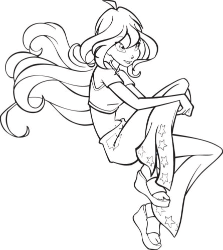 Winx club the enchantix coloring pages team colors