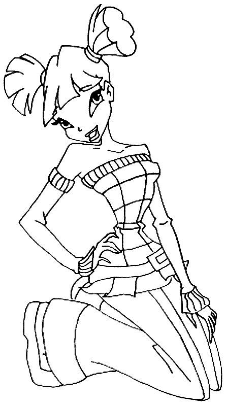 Winx club the enchantix coloring pages team colors