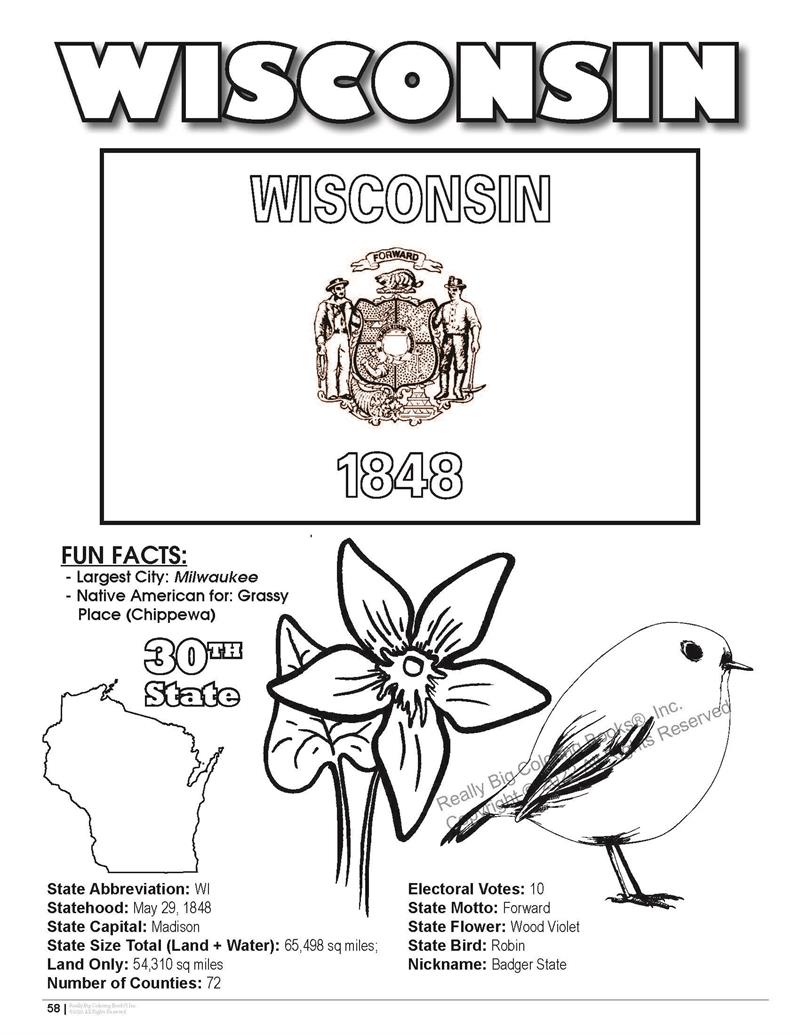 Wisconsin state coloring book x