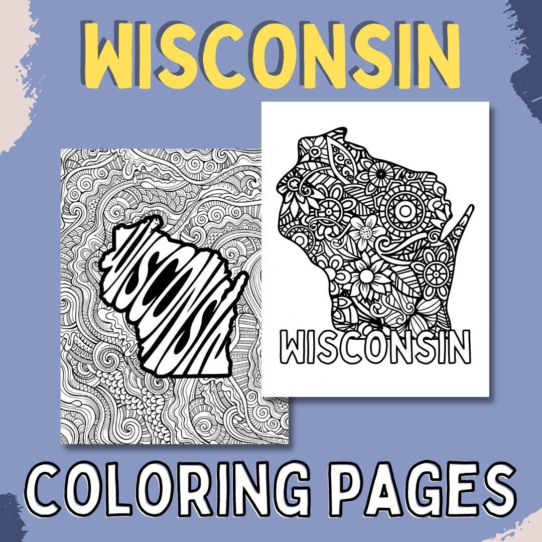 Wisconsin coloring pages state name floral mandala coloring sheet pdf pages