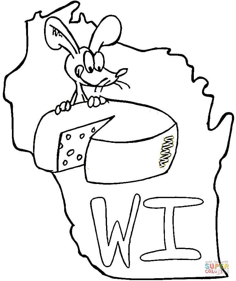 State of wisconsin coloring page free printable coloring pages