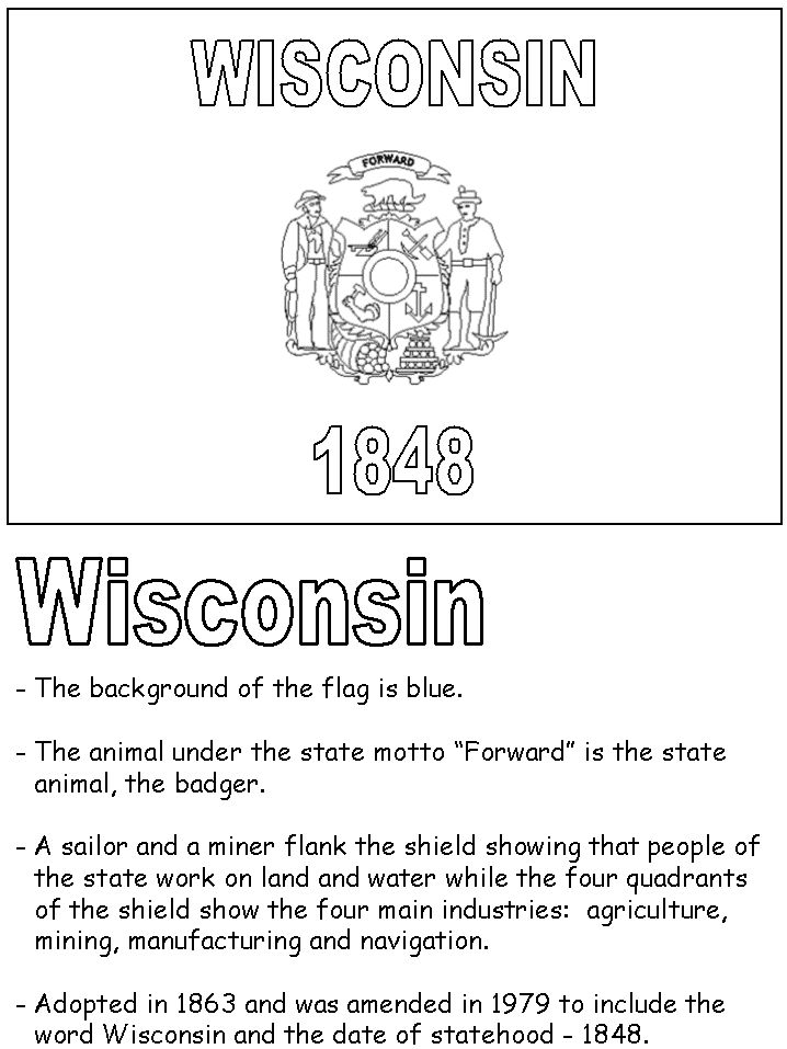 Wisconsin state flag flag coloring pages wisconsin state wisconsin