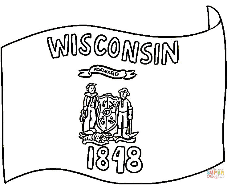 Wisconsin flag of coloring page free printable coloring pages