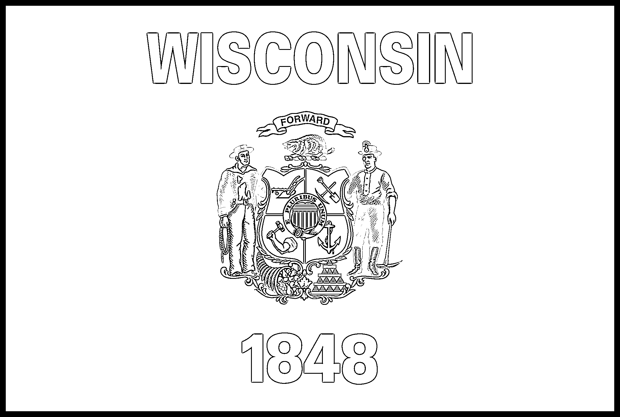 Wisconsin flag coloring page â state flag drawing â flags web