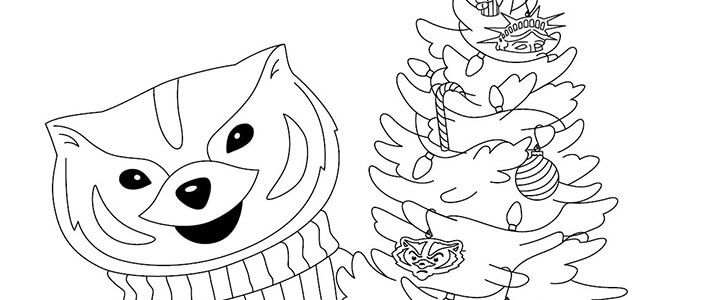 Waa bucky badger holiday coloring page wisconsin alumni association
