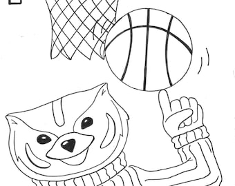 Page badger basketball madison wisconsin coloring pages color my city madison