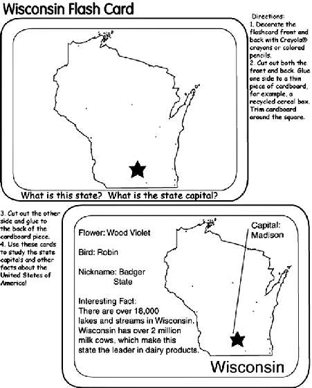 Us state flash cards