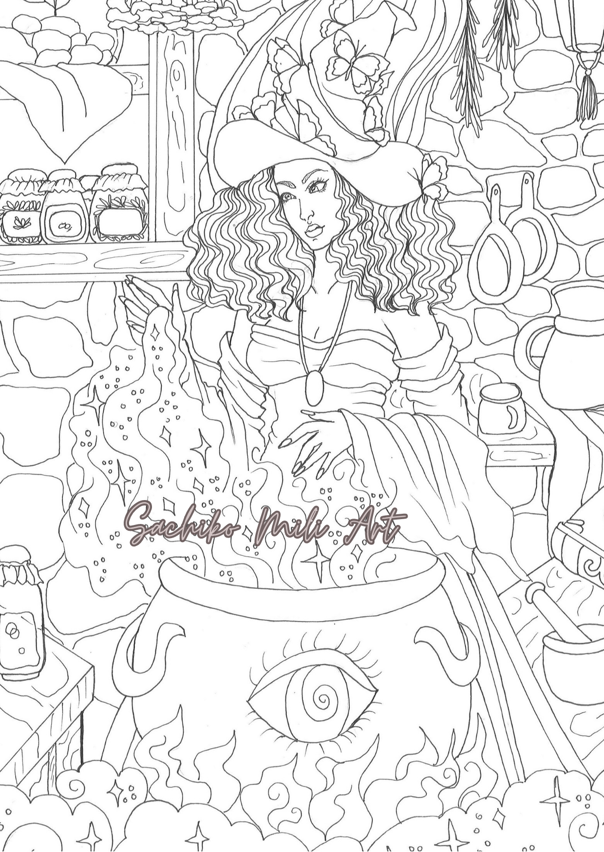 The witch coloring page by sachiart on