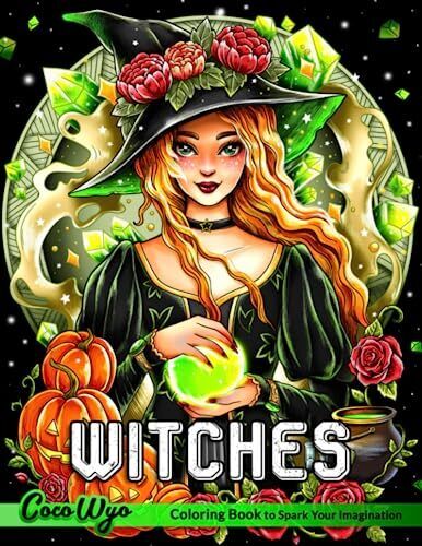 Witches adults coloring book features witch life witchcraft magical potions a