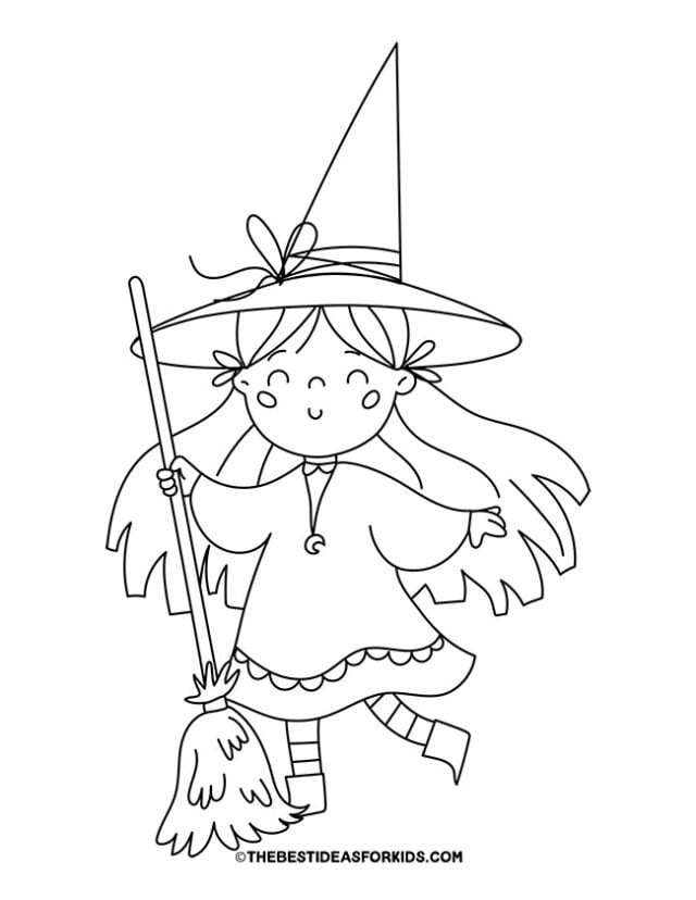 Witch coloring pages free printables