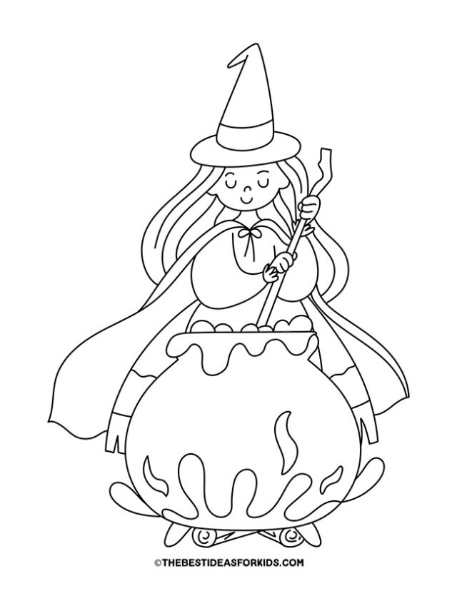 Witch coloring pages free printables