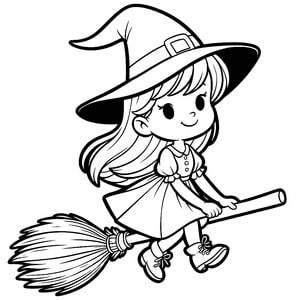 Witch coloring page to print free pdf