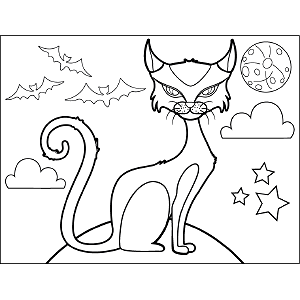 Witch cat coloring page