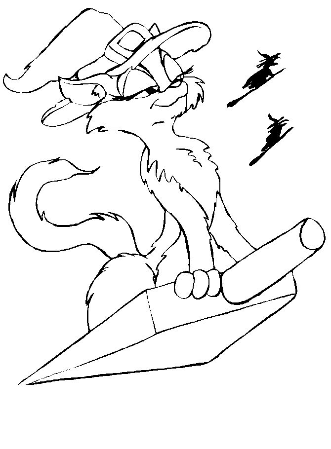 Flying witch cat halloween coloring pages cat coloring page cat coloring book