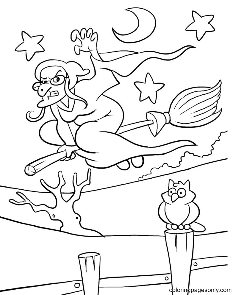Halloween witch coloring pages printable for free download