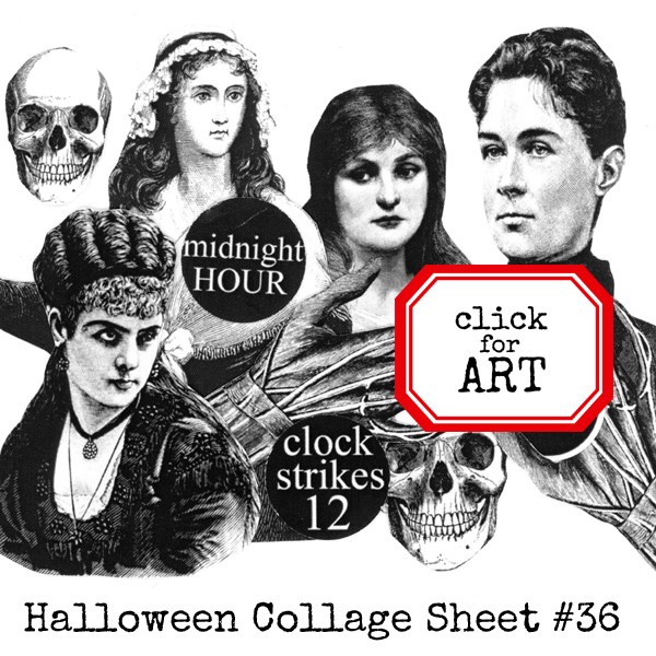 Halloween collage sheet coloring page