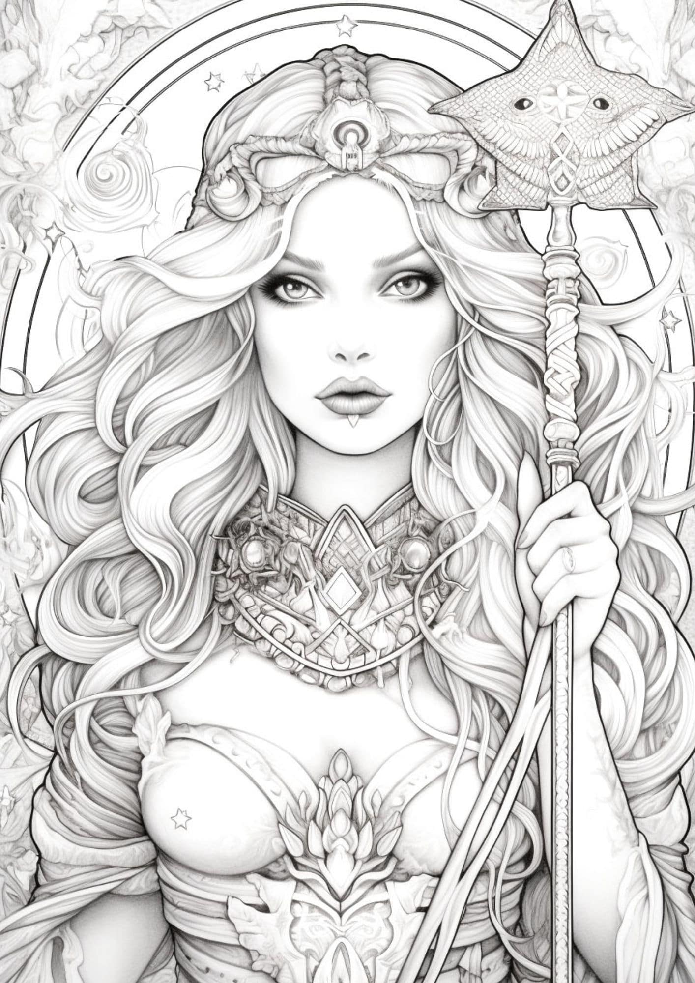 Captivating witch coloring pages for kids and adults