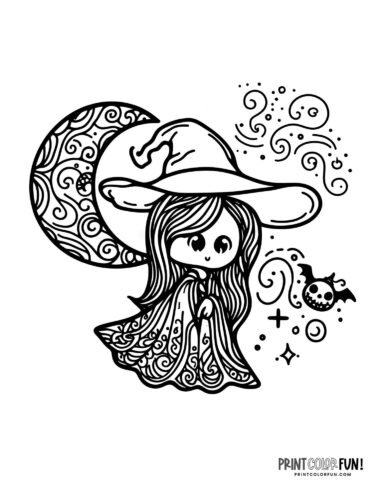 Witch coloring pages for halloween craft fun and learning at