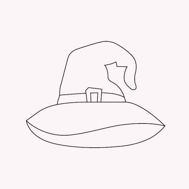 Premium vector halloween witch hat coloring page for kids vector illustration