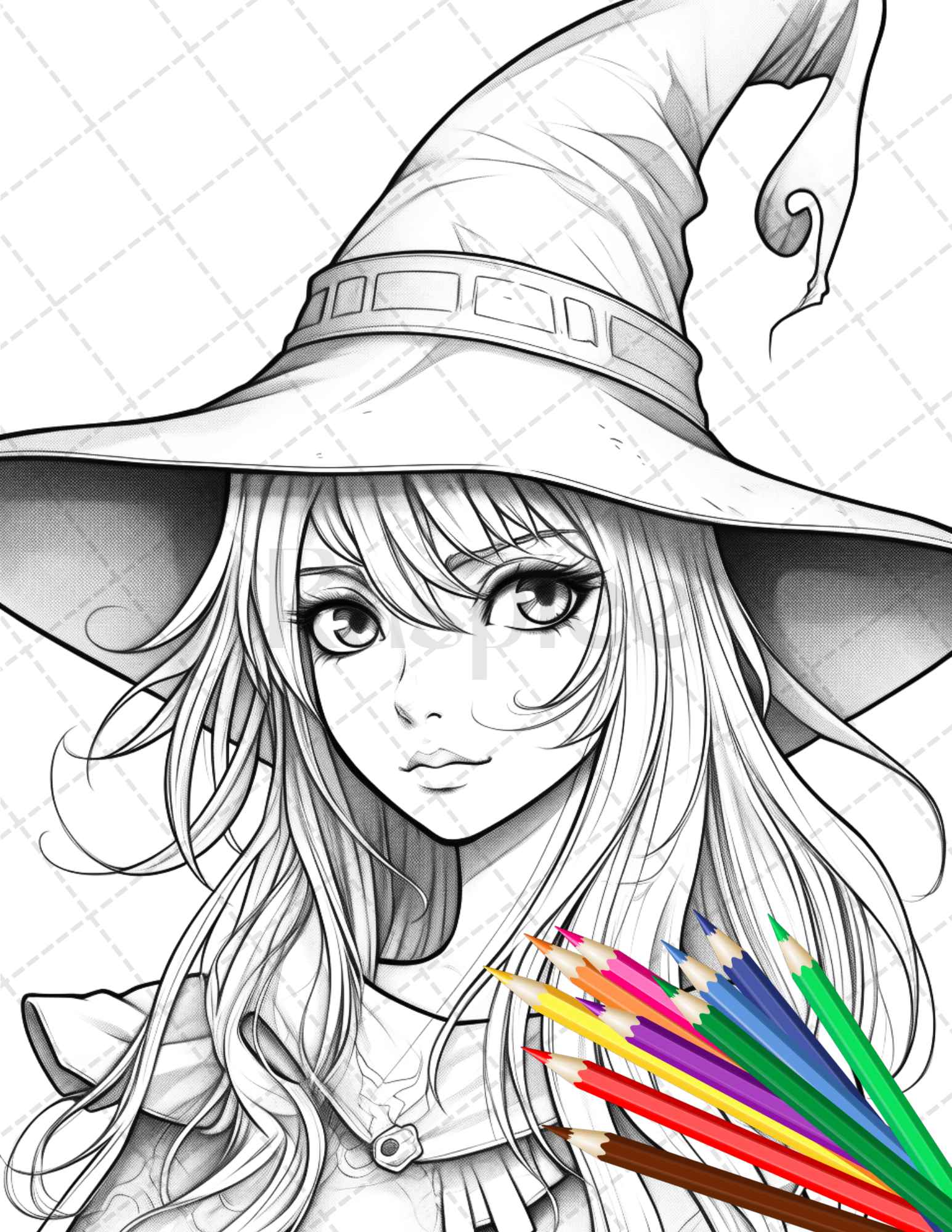 Cute witches coloring pages printable for adults grayscale colorin â coloring