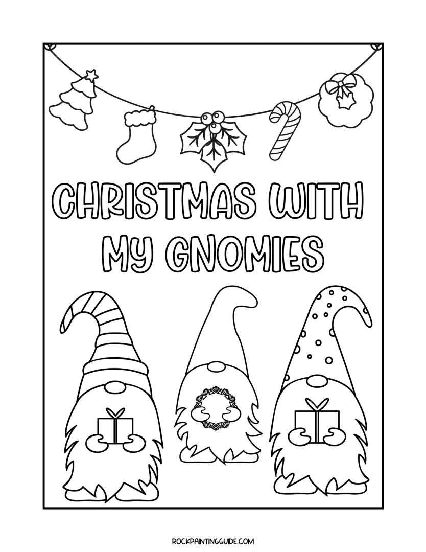 Cute christmas gnome coloring pages free printables