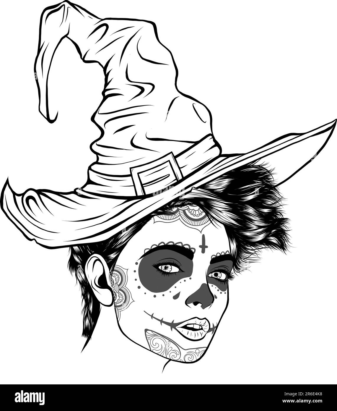 Girl witch black and white stock photos images