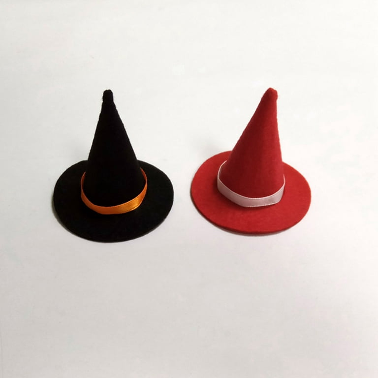 Pcs mini felt witch hats handmade wine bottle decor for halloween diy hair accessories crafts red