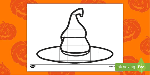 Halloween witch hat mosaic colouring pages teacher made