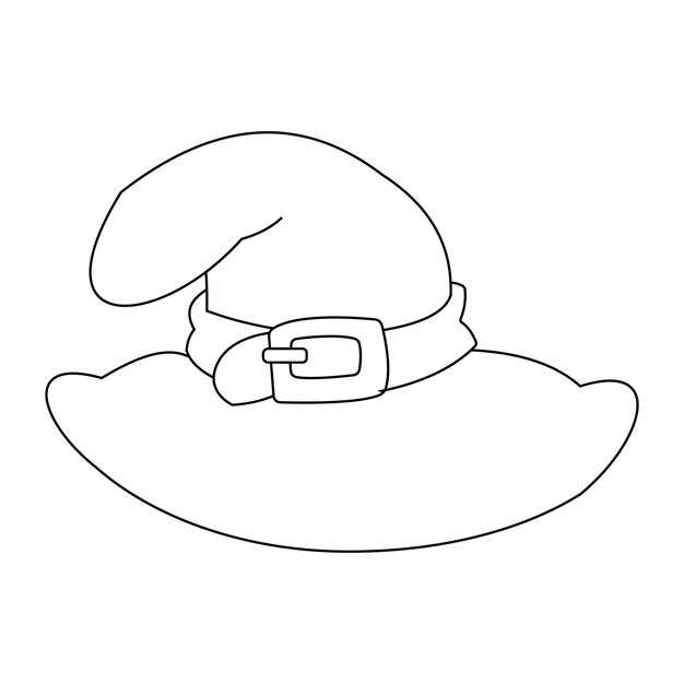 Premium vector halloween clipart outline witch hat