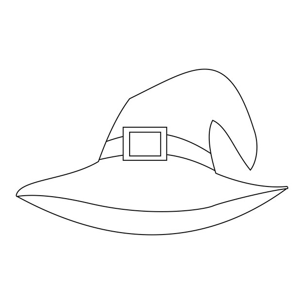 Premium vector halloween clipart outline witch hat