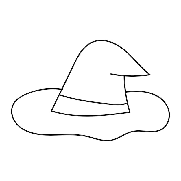 Premium vector halloween clipart outline witch hat