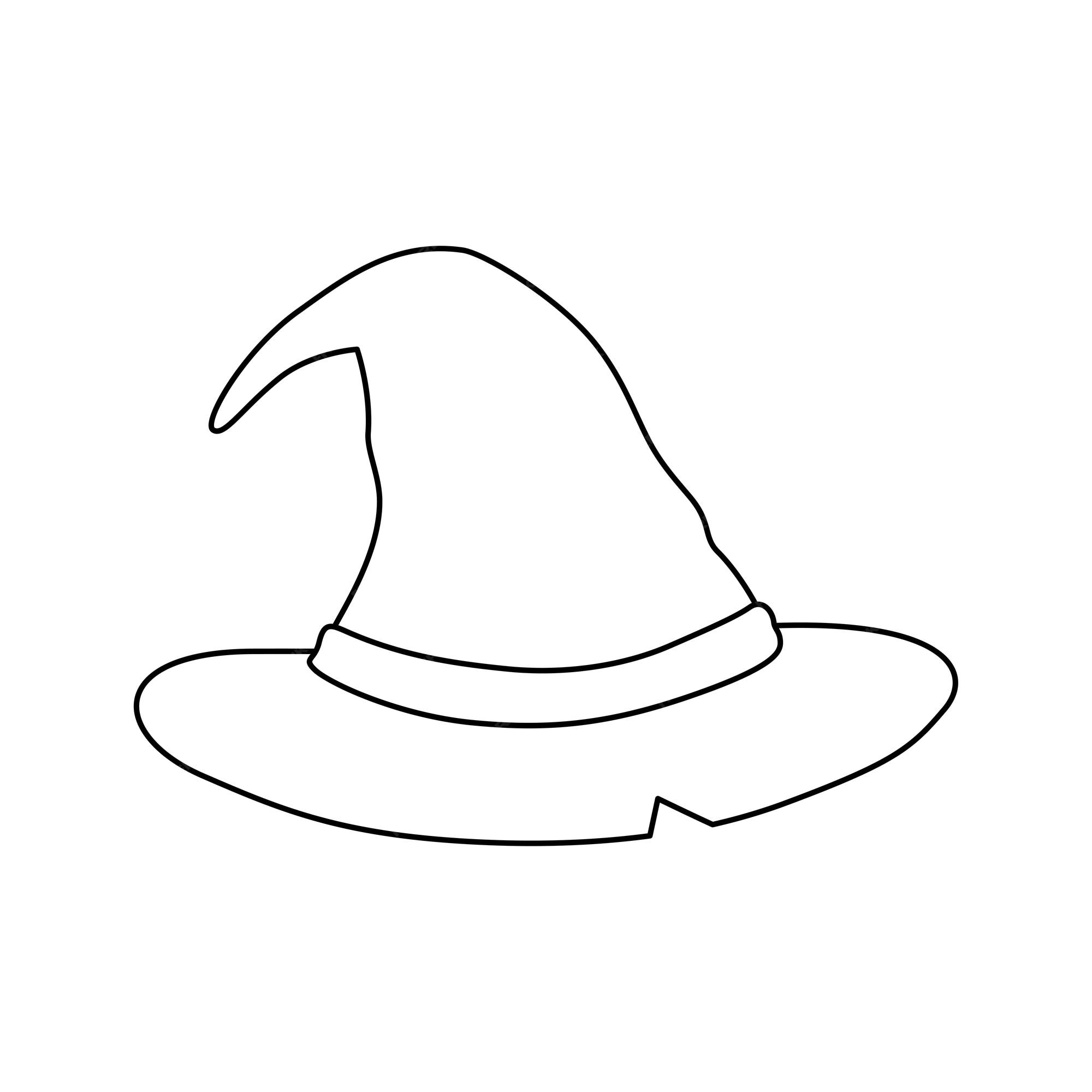 Premium vector coloring page with wizard hat for kids