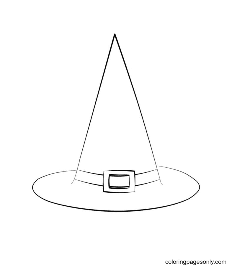 Witch hat coloring pages