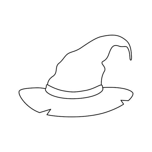 Premium vector coloring page with wizard hat for kids