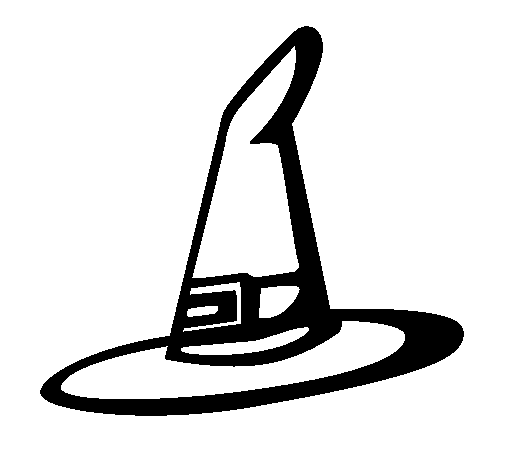 Witchs hat coloring page