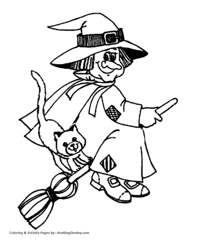 Halloween witch coloring pages