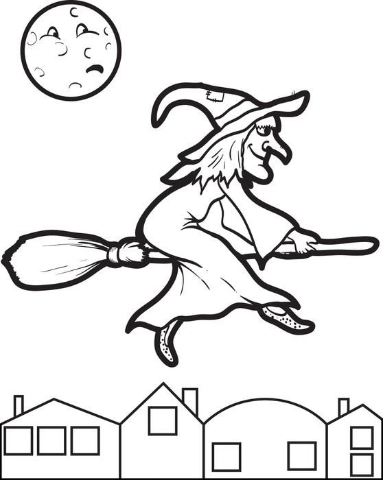 Printable halloween witch coloring page for kids sorciãres coloriage coloriage dessin halloween