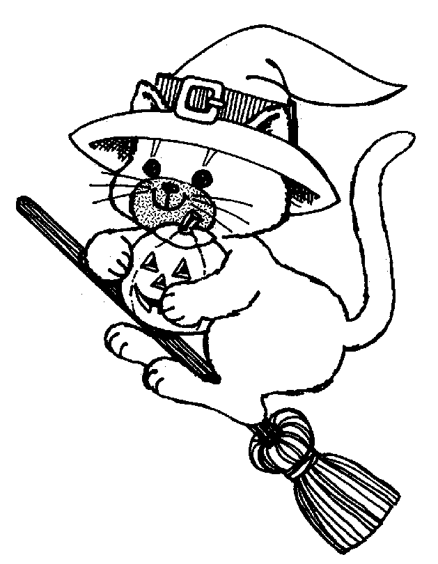 Halloween cat coloring pages
