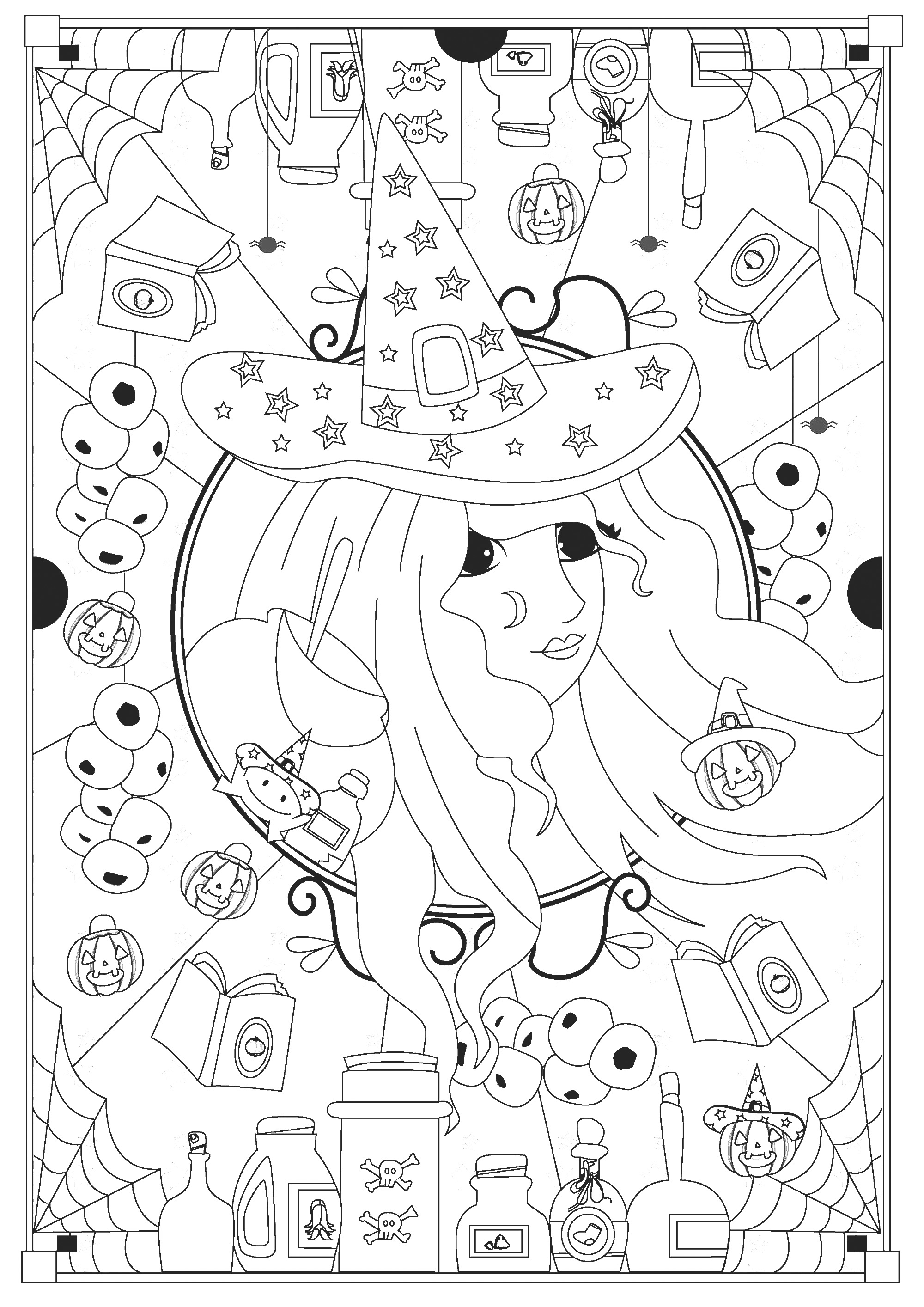 Witch and her magic potions