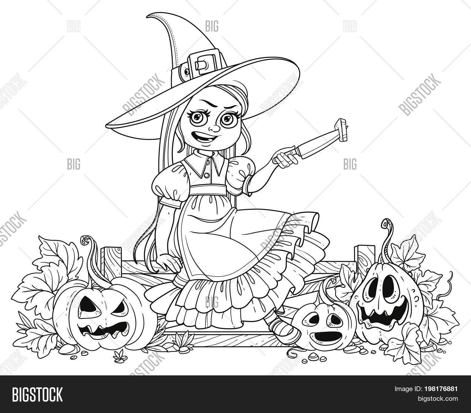 Cute girl witch vector photo free trial bigstock