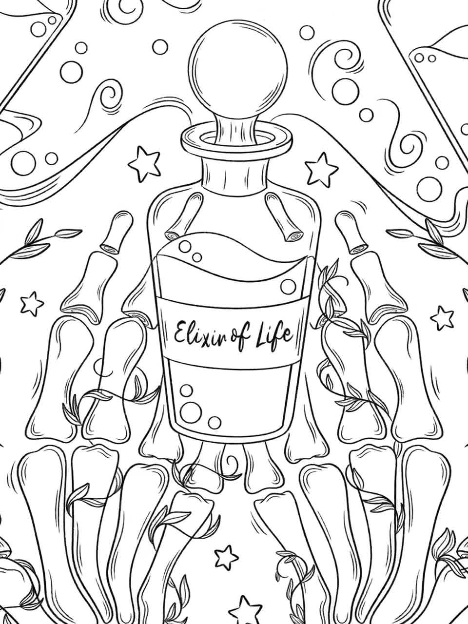 Witch coloring pages vol crystal coloring page witch coloring book witchy aesthetic adult coloring book printable coloring pages