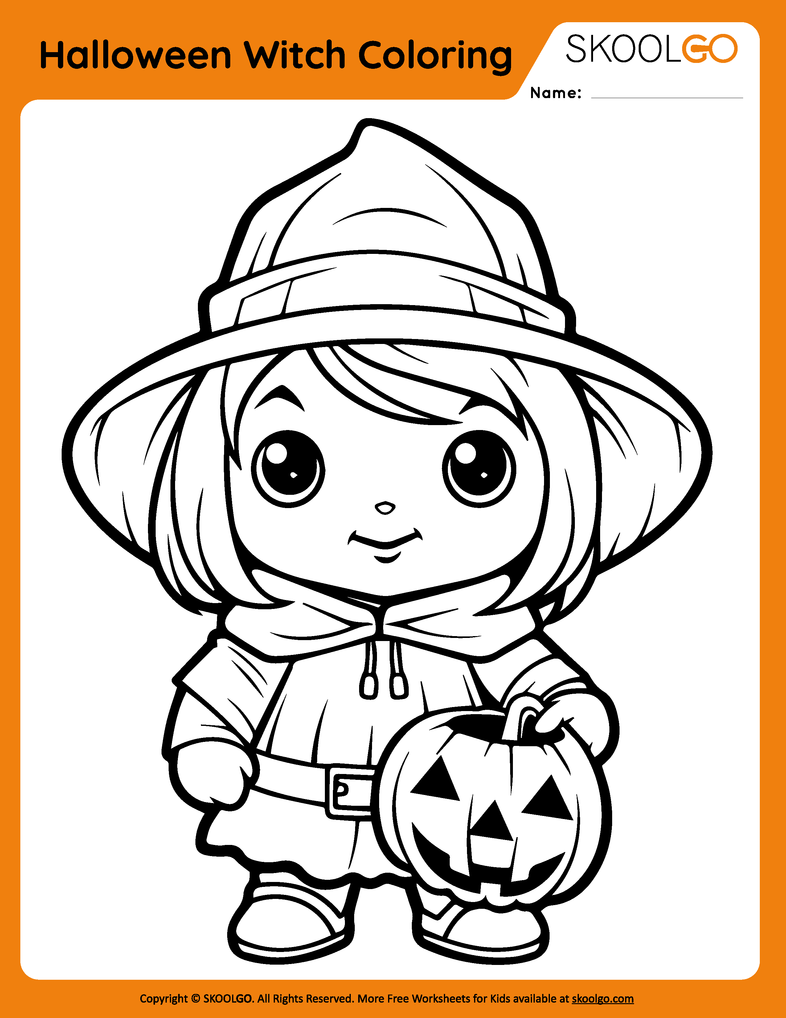 Halloween witch coloring