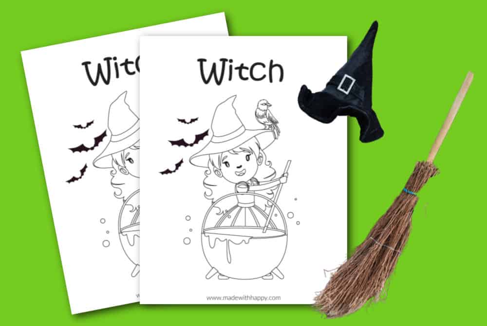 Halloween witch coloring pages