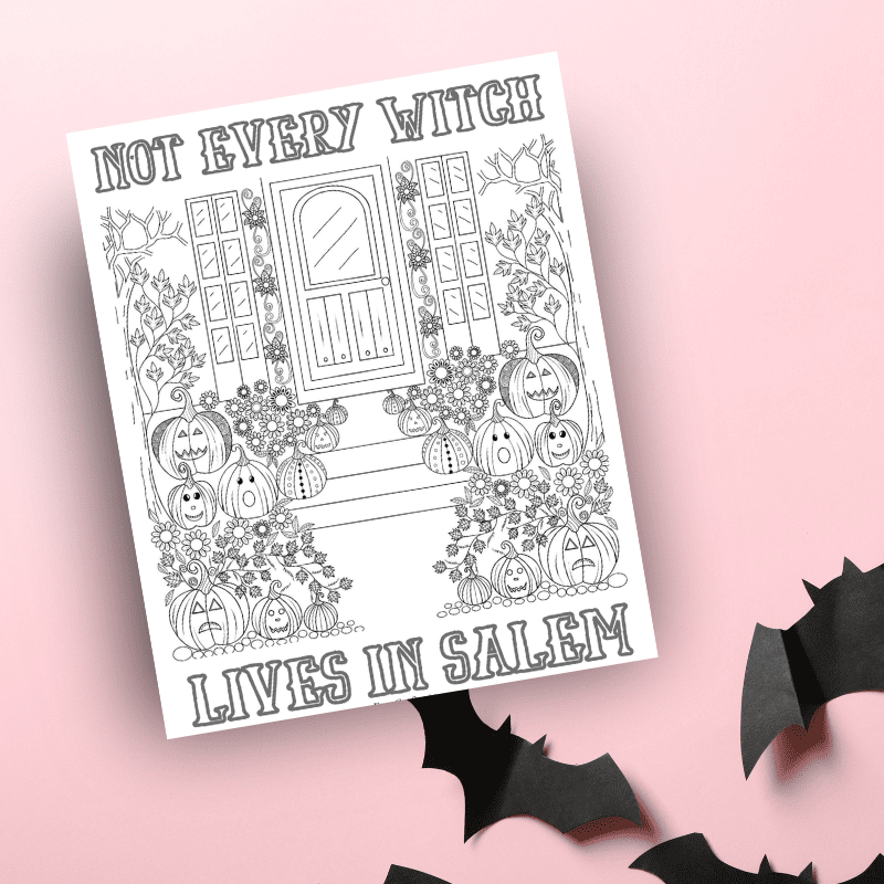 Printable not every witch lives in salem coloring page