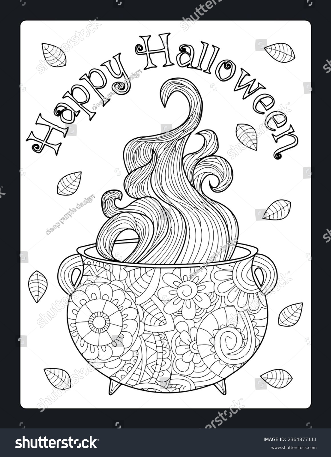 Halloween cauldron coloring graphic witchs cauldron stock vector royalty free