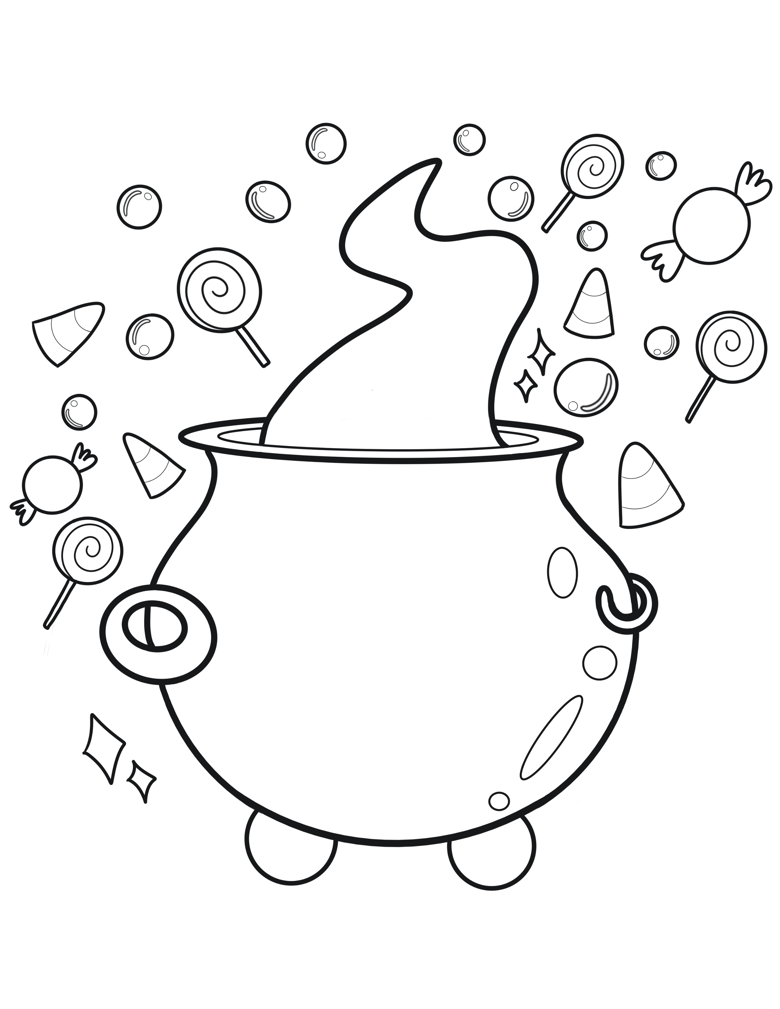 Cauldron coloring sheet