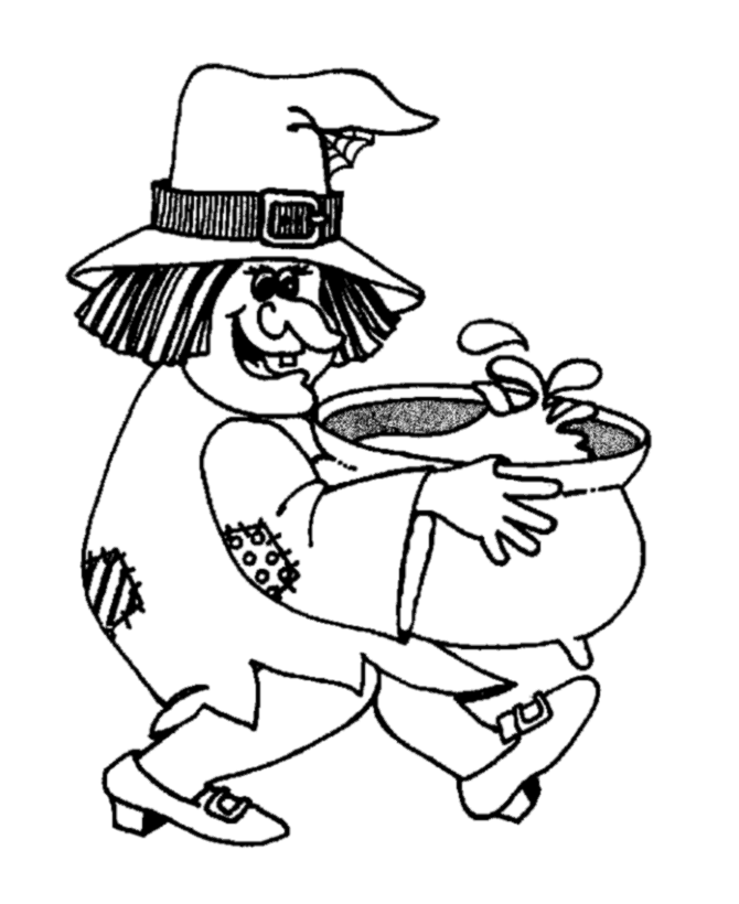 Halloween witch coloring page