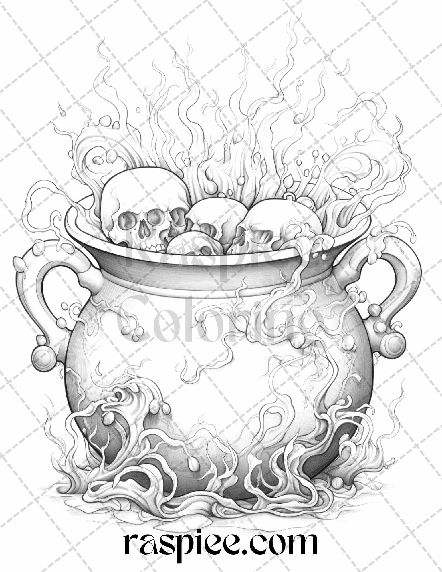 Witchy wonders grayscale coloring pages printable for adults pdf f â coloring
