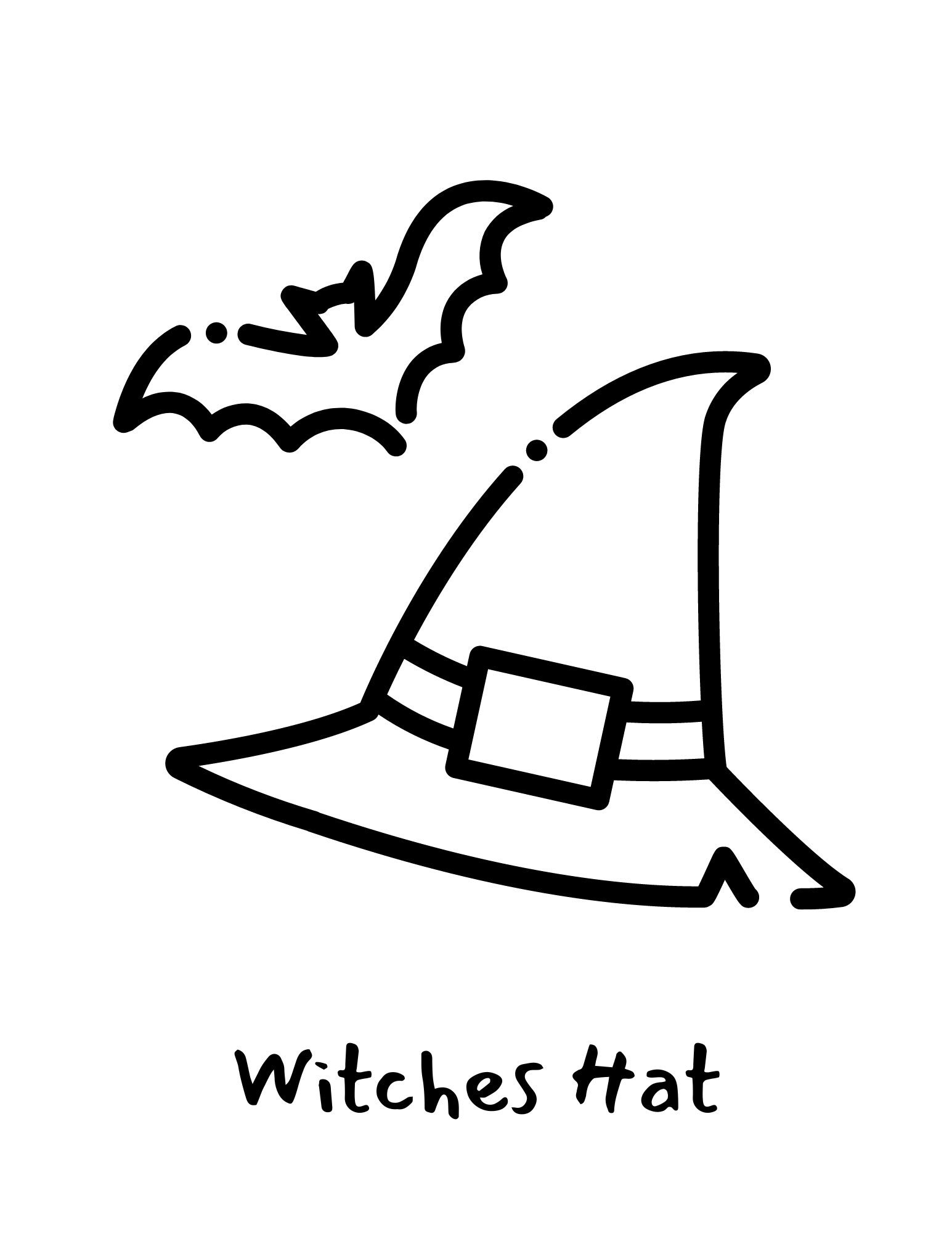Witches hat coloring page